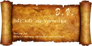 Dékány Veronika névjegykártya