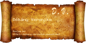 Dékány Veronika névjegykártya