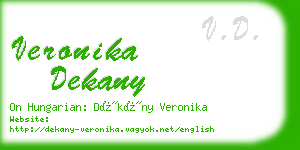 veronika dekany business card